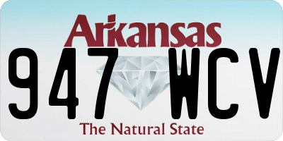 AR license plate 947WCV