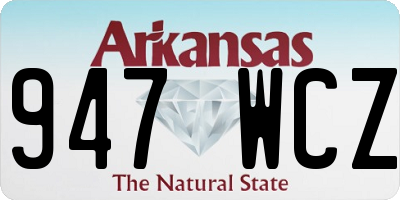 AR license plate 947WCZ