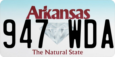 AR license plate 947WDA