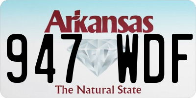AR license plate 947WDF