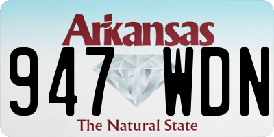 AR license plate 947WDN