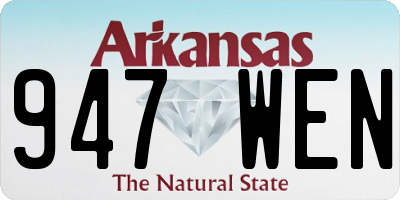 AR license plate 947WEN