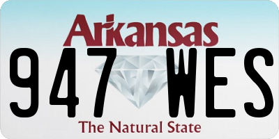 AR license plate 947WES