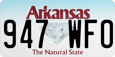 AR license plate 947WFO