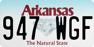 AR license plate 947WGF