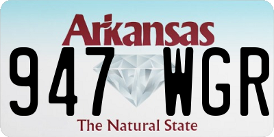 AR license plate 947WGR