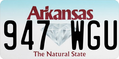 AR license plate 947WGU
