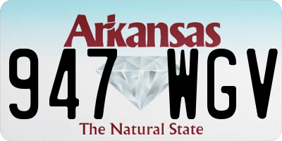 AR license plate 947WGV