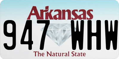 AR license plate 947WHW