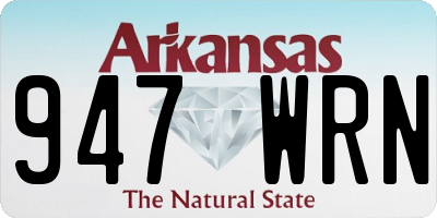 AR license plate 947WRN