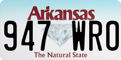 AR license plate 947WRO