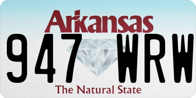 AR license plate 947WRW