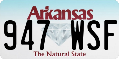 AR license plate 947WSF