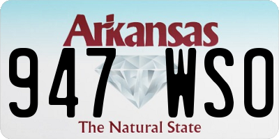 AR license plate 947WSO