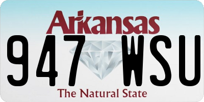 AR license plate 947WSU
