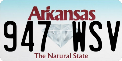 AR license plate 947WSV