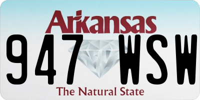 AR license plate 947WSW