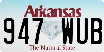 AR license plate 947WUB