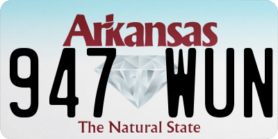 AR license plate 947WUN