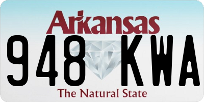 AR license plate 948KWA