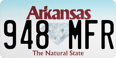 AR license plate 948MFR