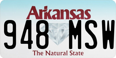 AR license plate 948MSW