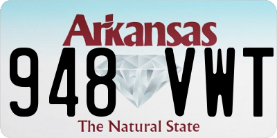 AR license plate 948VWT