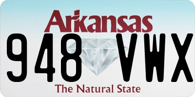 AR license plate 948VWX
