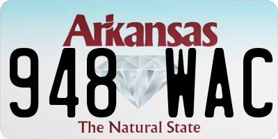 AR license plate 948WAC