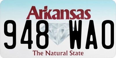 AR license plate 948WAO