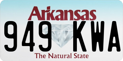 AR license plate 949KWA