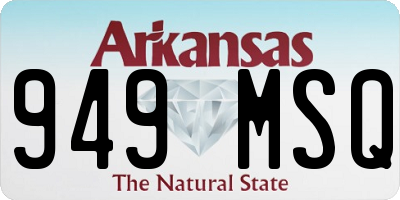 AR license plate 949MSQ