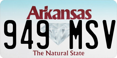 AR license plate 949MSV