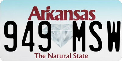 AR license plate 949MSW