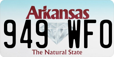 AR license plate 949WFO