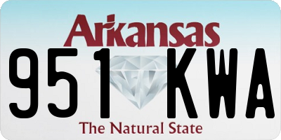 AR license plate 951KWA
