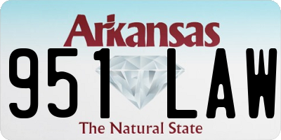 AR license plate 951LAW