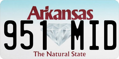 AR license plate 951MID