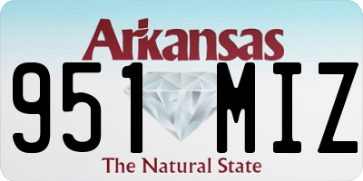 AR license plate 951MIZ