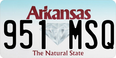 AR license plate 951MSQ