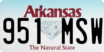 AR license plate 951MSW