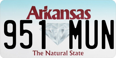AR license plate 951MUN