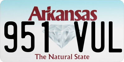 AR license plate 951VUL