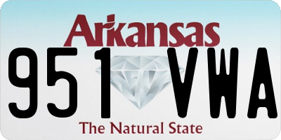 AR license plate 951VWA