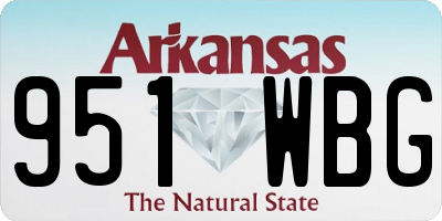 AR license plate 951WBG