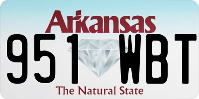 AR license plate 951WBT