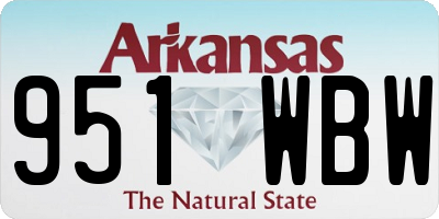 AR license plate 951WBW