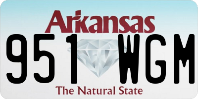 AR license plate 951WGM