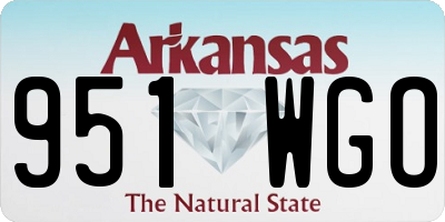 AR license plate 951WGO