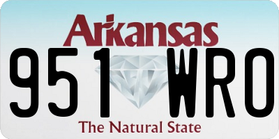 AR license plate 951WRO